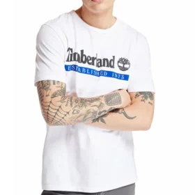 Timberland Logo Printing Short Sleeve White