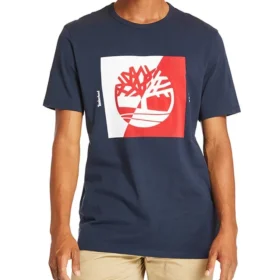 Timberland Round Neck Printing Short Sleeve Blue