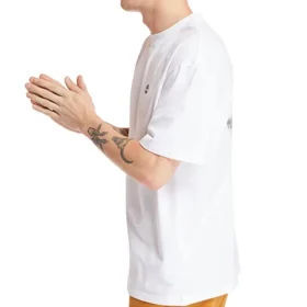 Timberland SS20 Casual Round Neck White Printing Short Sleeve White