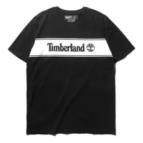 Timberland SS20 Contrasting Colors Logo Printing Short Sleeve Black
