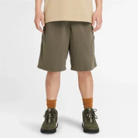 Washed Heavy Twill Carpenter Shorts “Olive Green”